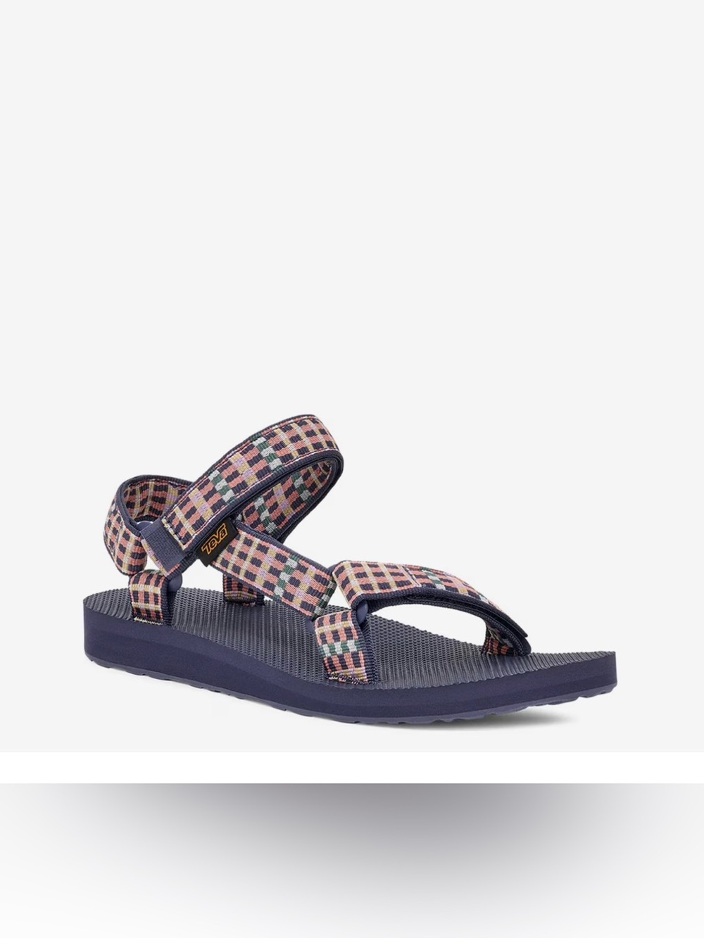 Teva Original Universal Sandal Navy/Multicolor Square Print Womens Size 9 New